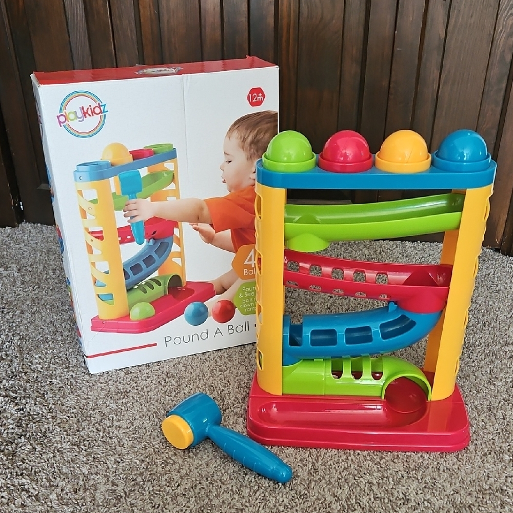 EUC Playkidz Pound A Ball Tower Learning Toy Ages 12 Months and Up